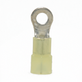 12-10 AWG Yellow Nylon Insulated Butted Seam #8 Ring Terminals 100/bag