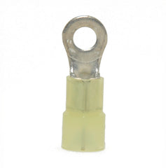 12-10 AWG Yellow Nylon Insulated Butted Seam #8 Ring Terminals 100/bag