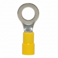 12-10 AWG Yellow Vinyl Insulated Butted Seam 5/16 Ring Terminals 100/bag