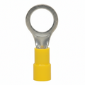 12-10 AWG Yellow Vinyl Insulated Butted Seam 3/8 Ring Terminals 100/bag