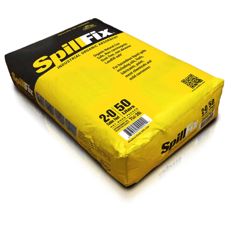 SpillFix 13 Gallon Granular Absorbent Bag, Coconut Coir Spill Absorbent, Non-Toxic, Industrial Oil & Liquid Cleanup, 50L / 20 lb product image
