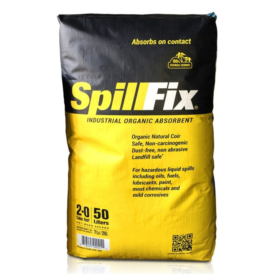 SpillFix 13 Gallon Granular Absorbent Bag, Coconut Coir Spill Absorbent, Non-Toxic, Industrial Oil & Liquid Cleanup, 50L / 20 lb product image