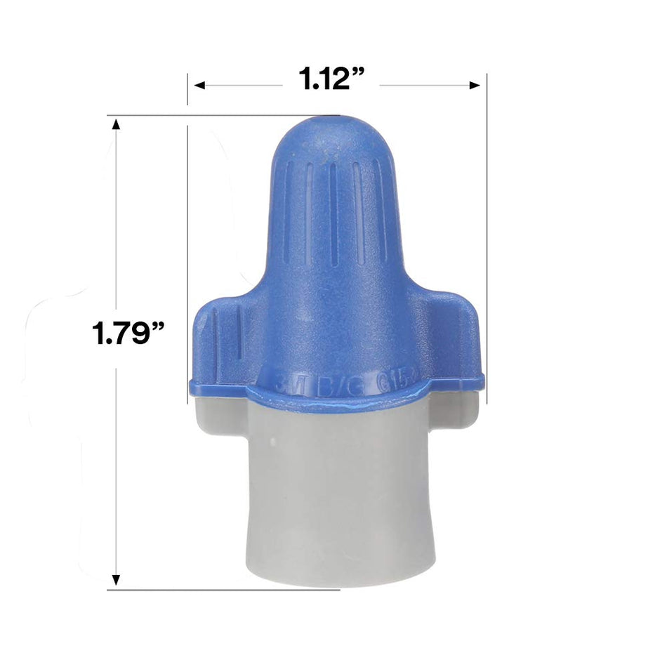 3M B/G+ Performance Plus Wire Connector, 14-6 AWG, Blue/Gray, 250/Jug