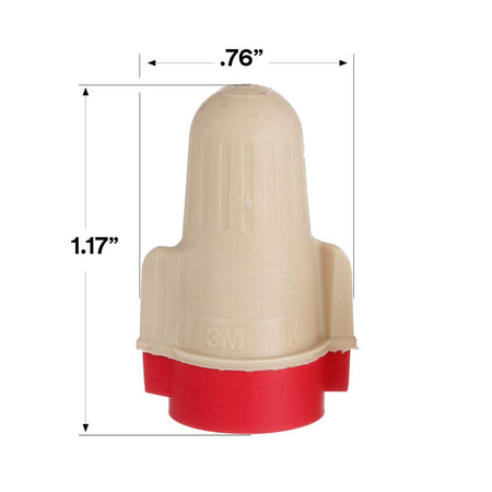 3M T/R+ Performance Plus Wire Connectors, 22-8 AWG, Tan/Red, 750/Jug