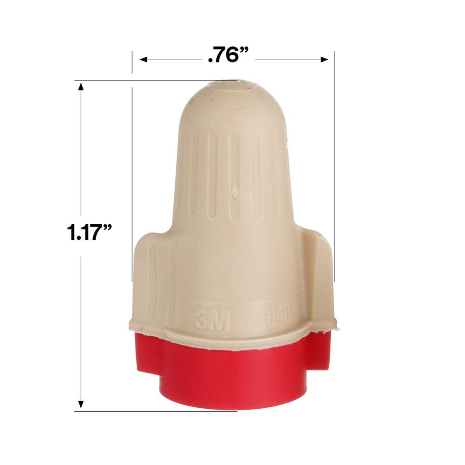 3M T/R+ Performance Plus Wire Connectors, 22-8 AWG, Tan/Red, 750/Jug