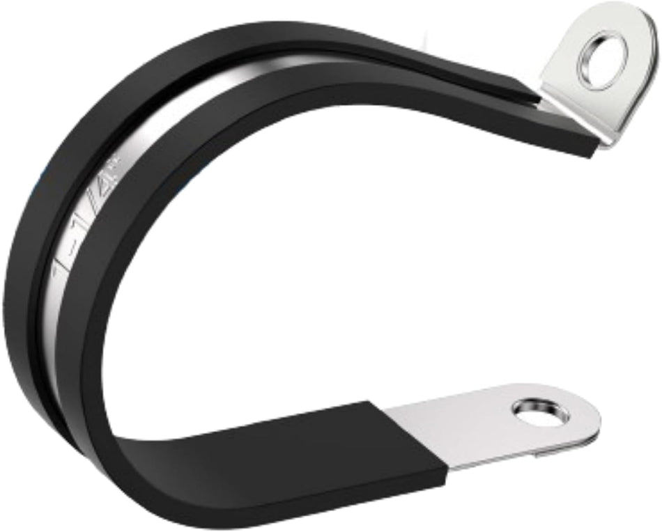 1 1/4" Rubber Lined Steel P-Clamp 100/bag