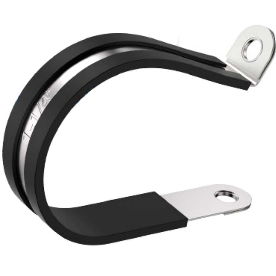 1 1/4" Rubber-Lined 304 Stainless Steel P-Clamp 100/bag