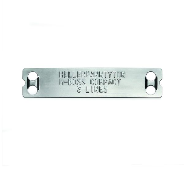 HellermannTyton 544-80202 M-Boss Marker, 3.54" Wide x 0.78" High, Stainless Steel, Silver, 500/Box