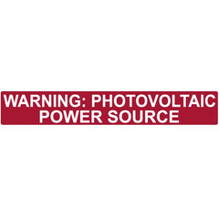 HellermannTyton 596-00206 Solar Label, Reflective, 2017 Code, WARNING PHOTOVOLTAIC POWER SOURCE, 6.5