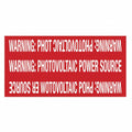 HellermannTyton 596-00207 Solar Marker, Non-Adhesive, WARNING: PV POWER SOURCE, 4" x 2", VL, Red, 25/pkg