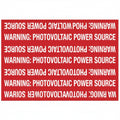HellermannTyton 596-00208 Solar Marker, Non-Adhesive, WARNING: PV POWER SOURCE, 7.25" x 5", VL, Red, 25/pkg