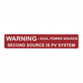 HellermannTyton 596-00231 Solar Label, WARNING DUAL POWER SOURCE…SYSTEM, 4.125" x .75", VL, Red, 50/roll