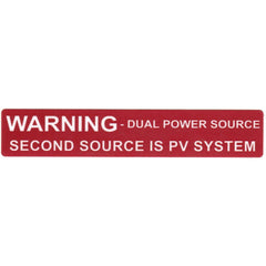 HellermannTyton 596-00231 Solar Label, WARNING DUAL POWER SOURCE…SYSTEM, 4.125