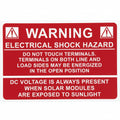 HellermannTyton 596-00232 Solar Label, WARNING ELECTRICAL SHOCK HAZARD…DC VOLTAGE, 3.75" x 2.5", VL, Red, 50/roll 