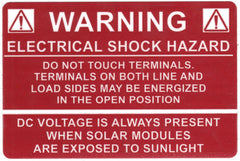 HellermannTyton 596-00232 Solar Label, WARNING ELECTRICAL SHOCK HAZARD…DC VOLTAGE, 3.75