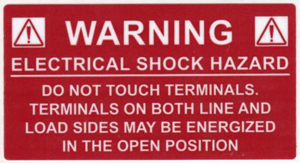 HellermannTyton 596-00233 Solar Label, WARNING ELECTRICAL SHOCK HAZARD, 3.75" x 2.0", VL, Red, 50/roll