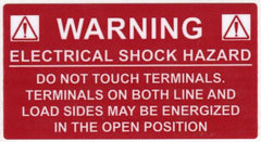 HellermannTyton 596-00233 Solar Label, WARNING ELECTRICAL SHOCK HAZARD, 3.75