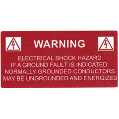 HellermannTyton 596-00234 Solar Label, WARNING GROUNDED CONDUCTORS ENERGIZED..., 4.125