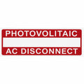 HellermannTyton 596-00237 Solar Label, Printable, 2017 Code, PHOTOVOLTAIC AC DISCONNECT, 3.75" x 1.0", PET, Red, 50/roll