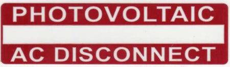 HellermannTyton 596-00237 Solar Label, Printable, 2017 Code, PHOTOVOLTAIC AC DISCONNECT, 3.75" x 1.0", PET, Red, 50/roll