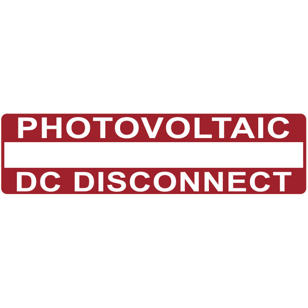 HellermannTyton 596-00238 Solar Label, Printable, 2017 Code, PHOTOVOLTAIC DC DISCONNECT, 3.75" x 1.0", PET, Red, 50/roll