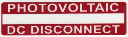 HellermannTyton 596-00238 Solar Label, Printable, 2017 Code, PHOTOVOLTAIC DC DISCONNECT, 3.75" x 1.0", PET, Red, 50/roll
