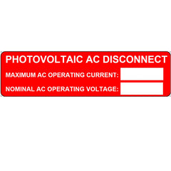 HellermannTyton 596-00239 Solar Label, Printable, PHOTOVOLTAIC AC DISCONNECT, 3.75