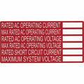 HellermannTyton 596-00240 Solar Label, Printable, 2017 Code, DC BACKUP SYSTEM, 4.0" x 2.0", PET, Red, 50/roll