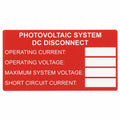 HellermannTyton 596-00241 Solar Label, Printable, DC Rating, 3.75" x 2.0", PET, Red, 50/roll