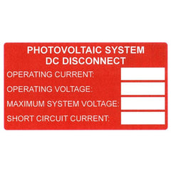 HellermannTyton 596-00241 Solar Label, Printable, DC Rating, 3.75