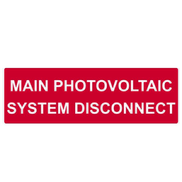 HellermannTyton 596-00243 Solar Label, Reflective, 2017 Code, MAIN PV SYSTEM DISCONNECT, 5.5" x 1.75", VL, Red, 50/pkg