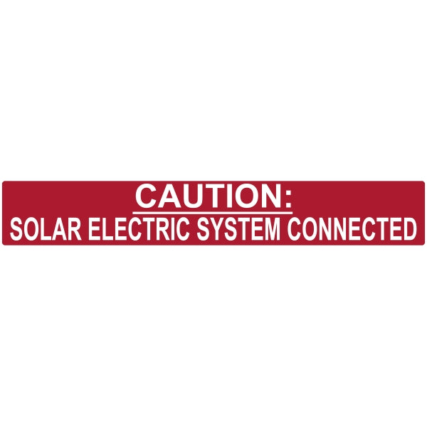 HellermannTyton 596-00245 Solar Label, Reflective, CAUTION SOLAR ELECTRIC SYSTEM CONNECTED, 6.5" x 1.0", VL, Red, 50/pkg