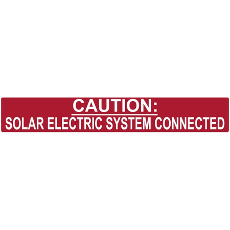 HellermannTyton 596-00245 Solar Label, Reflective, CAUTION SOLAR ELECTRIC SYSTEM CONNECTED, 6.5" x 1.0", VL, Red, 50/pkg