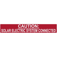 HellermannTyton 596-00245 Solar Label, Reflective, CAUTION SOLAR ELECTRIC SYSTEM CONNECTED, 6.5