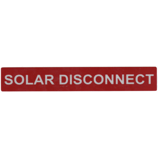 HellermannTyton 596-00246 Solar Label, Reflective, SOLAR DISCONNECT, 6.5" x 1.0", VL, Red, 50/pkg