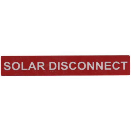 HellermannTyton 596-00246 Solar Label, Reflective, SOLAR DISCONNECT, 6.5" x 1.0", VL, Red, 50/pkg