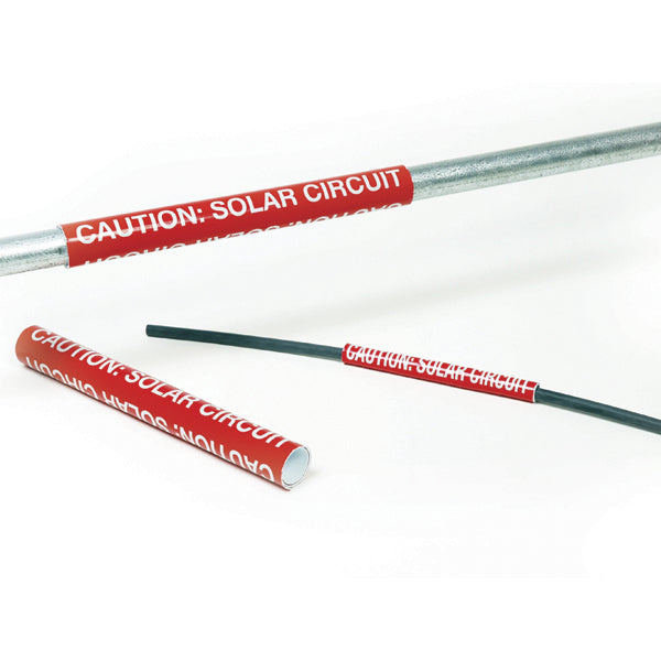 HellermannTyton 596-00249 Solar Marker, Non-Adhesive, CAUTION: SOLAR CIRCUIT, 4" x 2", VL, Red, 25/pkg