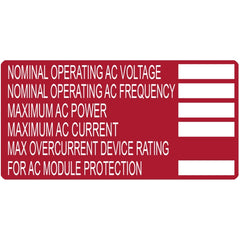 HellermannTyton 596-00252 Solar Label, Printable, 2017 Code, AC MODULE, 4.0