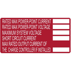 HellermannTyton 596-00253 Solar Label, Printable, DC Module, 4.0