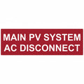 HellermannTyton 596-00255 Solar Label, Reflective, 2017 Code, MAIN PV AC DISCONNECT, 5.5" x 1.75", VL, Red, 50/roll