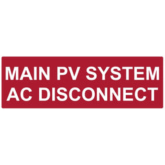 HellermannTyton 596-00255 Solar Label, Reflective, 2017 Code, MAIN PV AC DISCONNECT, 5.5