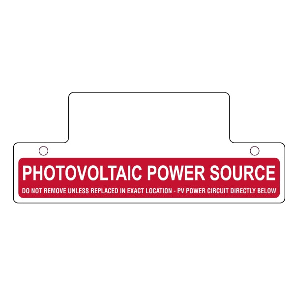 HellermannTyton 596-00257 Solar Marker, Non-Adhesive, PV POWER SOURCE, 6.75" x 2.75", VL, Red, 1/pkg
