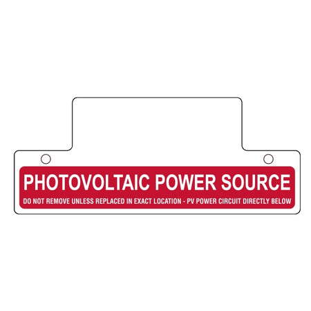 HellermannTyton 596-00257 Solar Marker, Non-Adhesive, PV POWER SOURCE, 6.75" x 2.75", VL, Red, 1/pkg