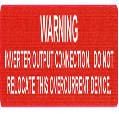 HellermannTyton 596-00368 Solar Label, WARNING INVERTER OUTPUT…OVERCURRENT DEVICE, 4.12