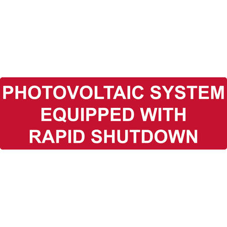 HellermannTyton 596-00474 Solar Label, Reflective, PHOTOVOLTAIC SYSTEM...RAPID SHUTDOWN, 5.5" x 1.75", Red, 50/pkg