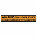 HellermannTyton 596-00495 Solar Label, 2017 Code, WARNING DUAL POWER SOURCE…SYSTEM, 4.125" x .75", VL, Orange, 50/roll