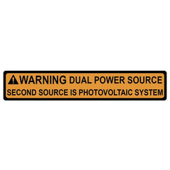 HellermannTyton 596-00495 Solar Label, 2017 Code, WARNING DUAL POWER SOURCE…SYSTEM, 4.125