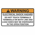 HellermannTyton 596-00497 Solar Label, WARNING ELECTRICAL SHOCK HAZARD, 3.75" x 2.0", VL, Orange/White, 50/roll