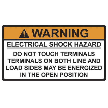 HellermannTyton 596-00497 Solar Label, WARNING ELECTRICAL SHOCK HAZARD, 3.75" x 2.0", VL, Orange/White, 50/roll