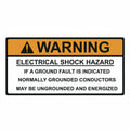 HellermannTyton 596-00498 Solar Label, WARNING GROUNDED CONDUCTORS ENERGIZED..., 4.125" x 2.0", VL, Orange/White, 50/roll
